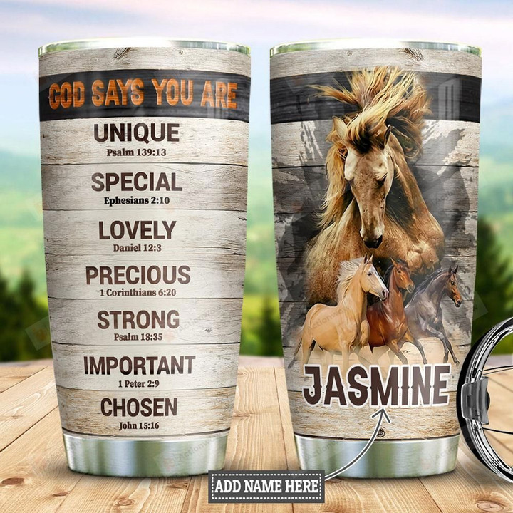 Personalized Horse Portrait Faith Tumbler Cup God Say You Are Stainless Steel Insulated Tumbler 20 Oz Perfect Gifts For Horse Racing Lovers Great Gifts For Birthday Christmas Thanksgiving