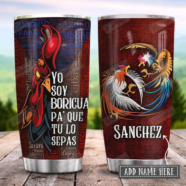 Gallero De Puerto Rico Personalized Tumbler Cup, Stainless Steel Insulated Tumbler 20 Oz, Coffee/Tea Tumbler, Great Gifts For Birthday Christmas Thanksgiving, Unique Gifts For Friends, Relatives
