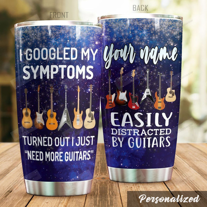 Personalized Guitar Tumbler I Need More Guitars Tumbler Cup Stainless Steel Tumbler, Tumbler Cups For Coffee/Tea, Great Customized Gifts For Birthday Christmas Perfect Gifts For Guitar Lovers