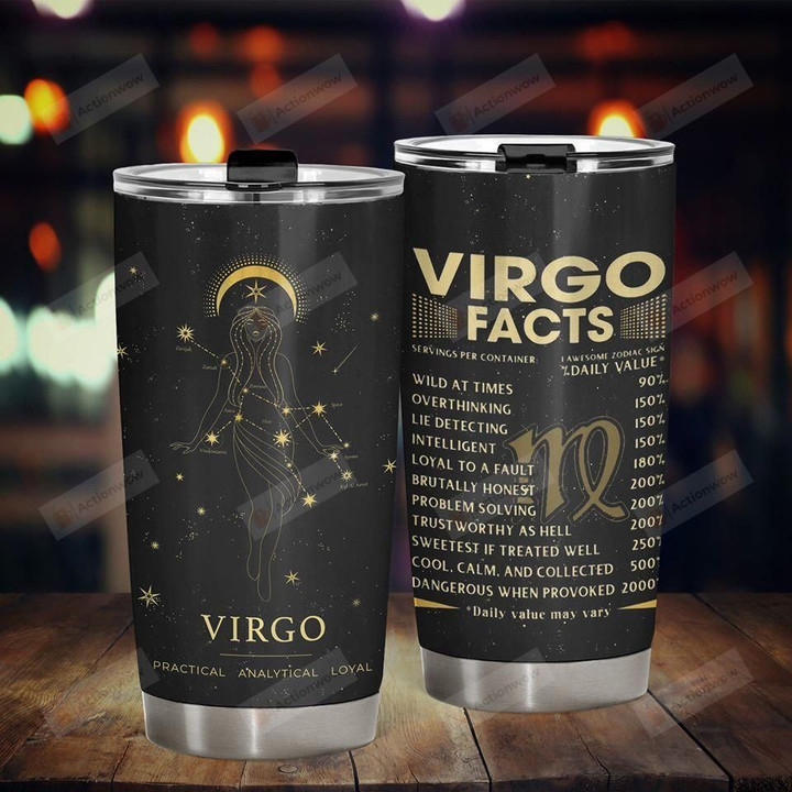 Zodiac Tumbler Virgo Best Rated Design Stainless Steel Vacuum Insulated Double Wall Travel Tumbler With Lid, Tumbler Cups For Coffee/Tea, Perfect Gifts For Birthday Christmas Thanksgiving