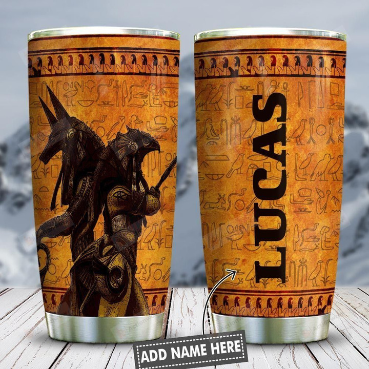 Personalized Anubis Horus Ancient Egypt Stainless Steel Tumbler, Tumbler Cups For Coffee/Tea, Great Customized Gifts For Birthday Christmas Thanksgiving