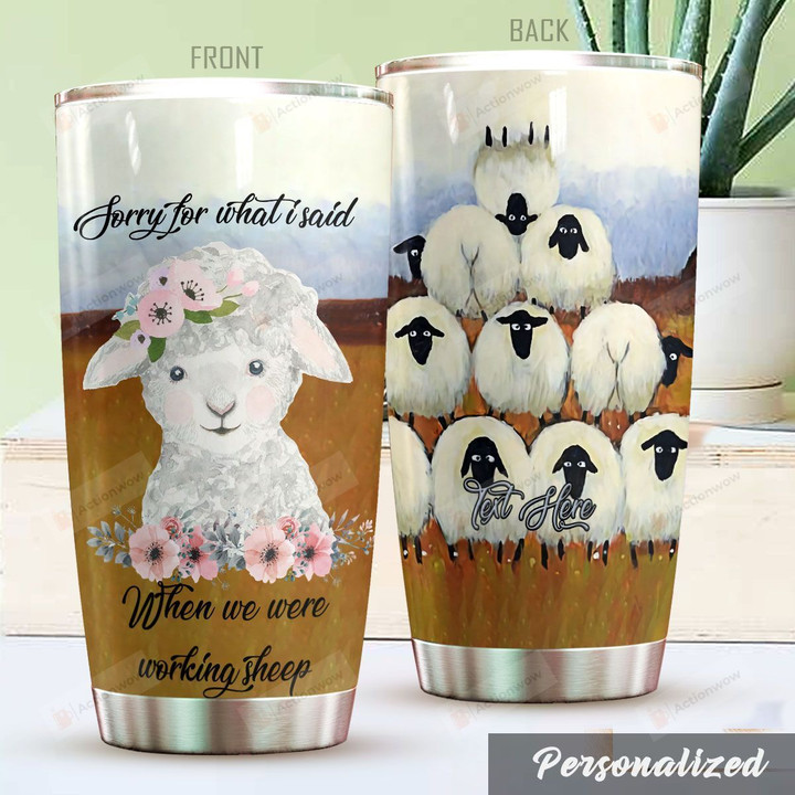 Personalized Sheep Tumbler Beautiful Baby Sheep Tumbler Cup Stainless Steel Tumbler, Tumbler Cups For Coffee/Tea, Great Customized Gifts For Birthday Christmas Perfect Gift For Sheep Lovers