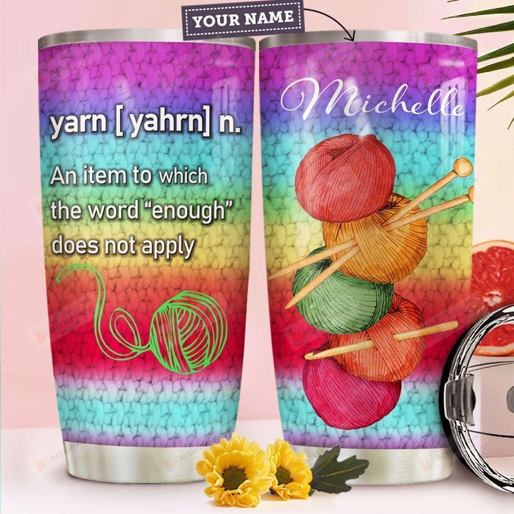 Crochet Personalized Tumbler Cup Yarn Definition Stainless Steel Vacuum Insulated Tumbler 20 Oz Great Customized Gifts For Birthday Christmas Thanksgiving Coffee/ Tea Tumbler With Lid