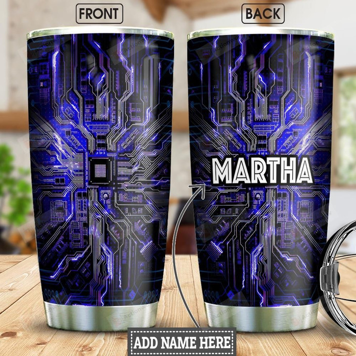 Personalized Technology Stainless Steel Tumbler, Tumbler Cups For Coffee/Tea, Great Customized Gifts For Birthday Christmas Thanksgiving