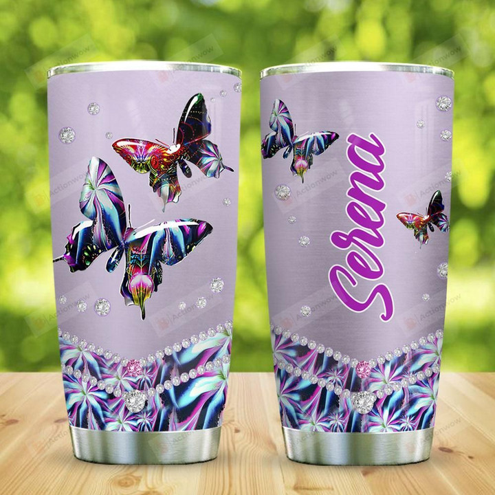 Abstract Art Butterfly Personalized Tumbler Cup Stainless Steel Vacuum Insulated Tumbler 20 Oz Gifts For Butterfly Lovers Tumbler Travel Tumbler Camping Tumbler With Lid Birthday Christmas Gifts
