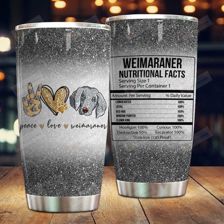 Personalized Weimaraner Facts Stainless Steel Vacuum Insulated Double Wall Travel Tumbler With Lid, Tumbler Cups For Coffee/Tea, Perfect Gifts For Dog Lovers On Birthday Christmas Thanksgiving