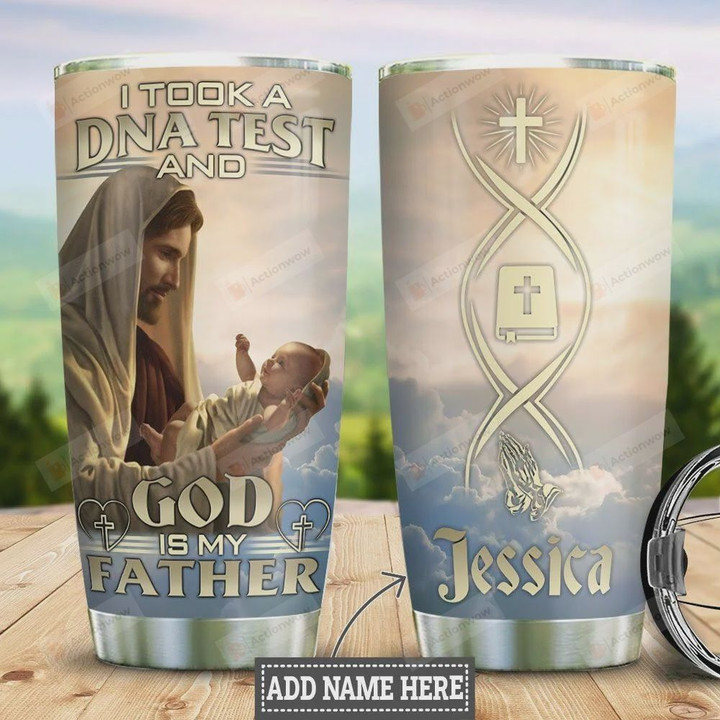 Personalized Christian Jesus DNA God Is My Father Stainless Steel Vacuum Insulated Tumbler 20 Oz Gifts For Birthday Christmas Thanksgiving Perfect Gifts For God Lovers Coffee/ Tea Tumbler