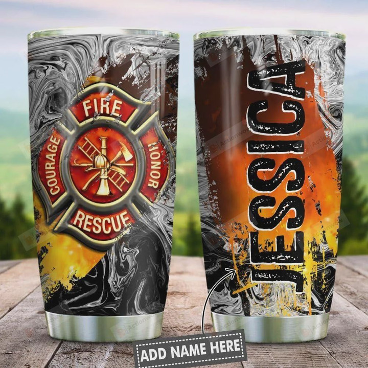 3D Firefighter Symbol Personalized Stainless Steel Vacuum Insulated Tumbler 20 Oz Gifts For Birthday Christmas Thanksgiving Perfect Gifts For Firefighter Lovers Coffee/ Tea Tumbler