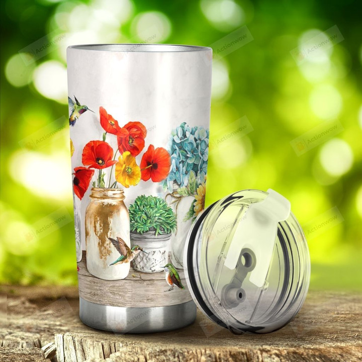 Hummingbirds And Flower Today Only Happens Onece Make It Amazing Stainless Steel Tumbler, Tumbler Cups For Coffee/Tea, Great Customized Gifts For Birthday Christmas Thanksgiving, Anniversary