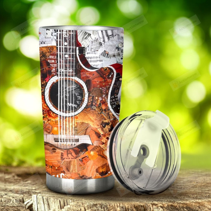 Guitar Art Stainless Steel Tumbler, Tumbler Cups For Coffee/Tea, Great Customized Gifts For Birthday Christmas Anniversary