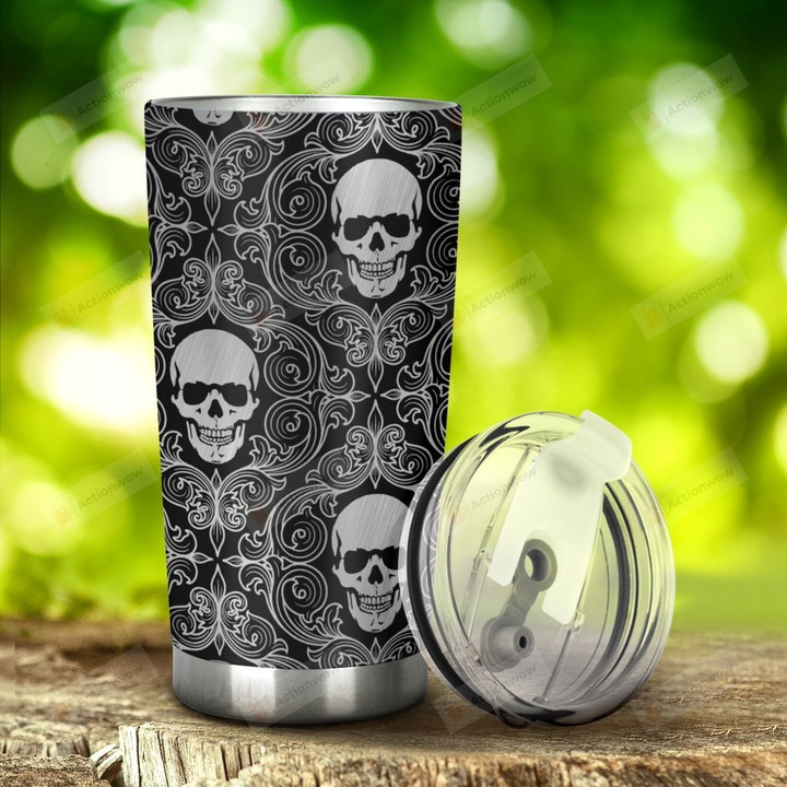 Skull Stainless Steel Tumbler, Tumbler Cups For Coffee/Tea, Great Customized Gifts For Birthday Christmas Anniversary