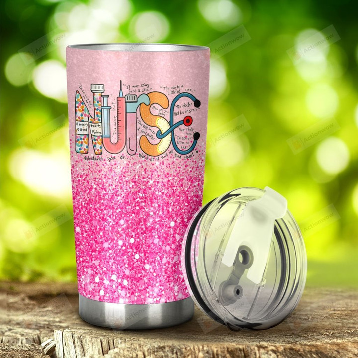Nurse Pink Stainless Steel Tumbler, Tumbler Cups For Coffee/Tea, Great Customized Gifts For Birthday Christmas Thanksgiving