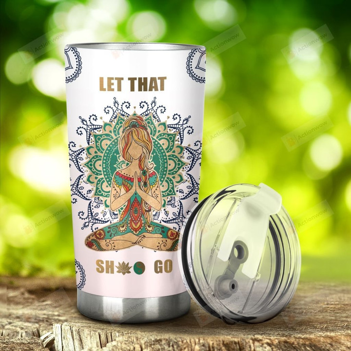 Yoga And Mandala Pattern Stainless Steel Tumbler, Tumbler Cups For Coffee/Tea, Great Customized Gifts For Birthday Christmas Thanksgiving