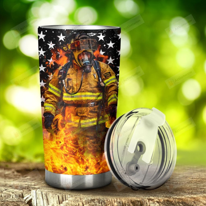 Firefighter Stainless Steel Tumbler, Tumbler Cups For Coffee/Tea, Great Customized Gifts For Birthday Christmas Thanksgiving, Anniversary
