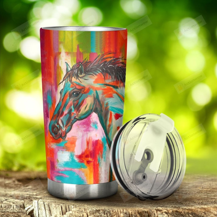 Colorful Horse Stainless Steel Tumbler, Tumbler Cups For Coffee/Tea, Great Customized Gifts For Birthday Christmas Thanksgiving, Anniversary