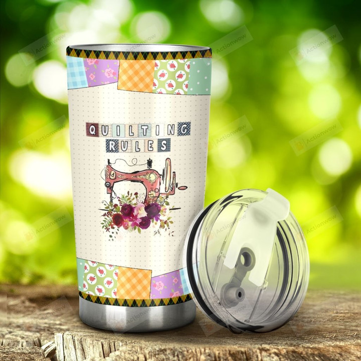 Sewing Machine Quilting Rules Stainless Steel Tumbler, Tumbler Cups For Coffee/Tea, Great Customized Gifts For Birthday Christmas Thanksgiving, Anniversary