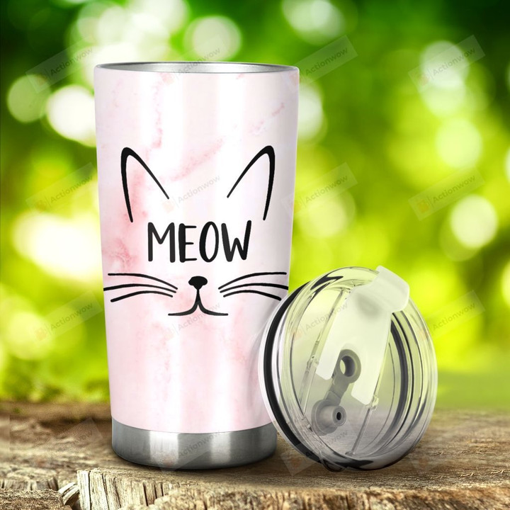 Cat Meow Stainless Steel Tumbler, Tumbler Cups For Coffee/Tea, Great Customized Gifts For Birthday Christmas Thanksgiving