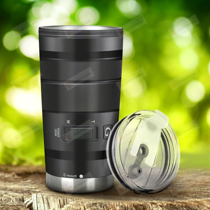 Camera Lens Photography Stainless Steel Tumbler, Tumbler Cups For Coffee/Tea, Great Customized Gifts For Birthday Christmas Thanksgiving