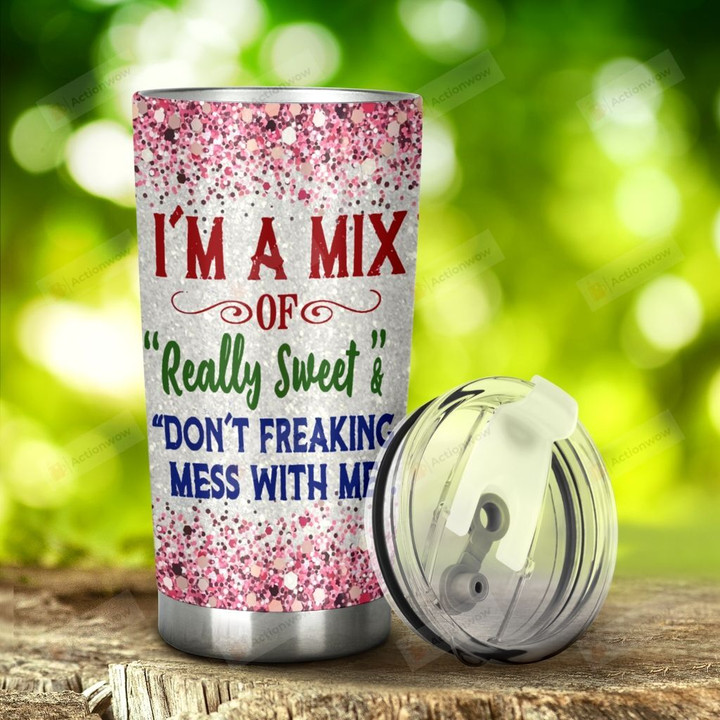 Red Hair Hippie Girl I'M A Mix Stainless Steel Tumbler, Tumbler Cups For Coffee/Tea, Great Customized Gifts For Birthday Christmas Thanksgiving