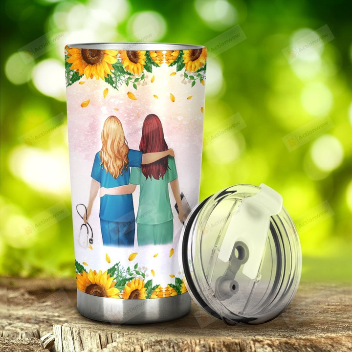 Sunflower And Certified Nurse Assistant It's A Beautiful Day To Save Lives Stainless Steel Tumbler, Tumbler Cup For Coffee/Tea, Great Customized Gifts For Birthday Christmas Thanksgiving