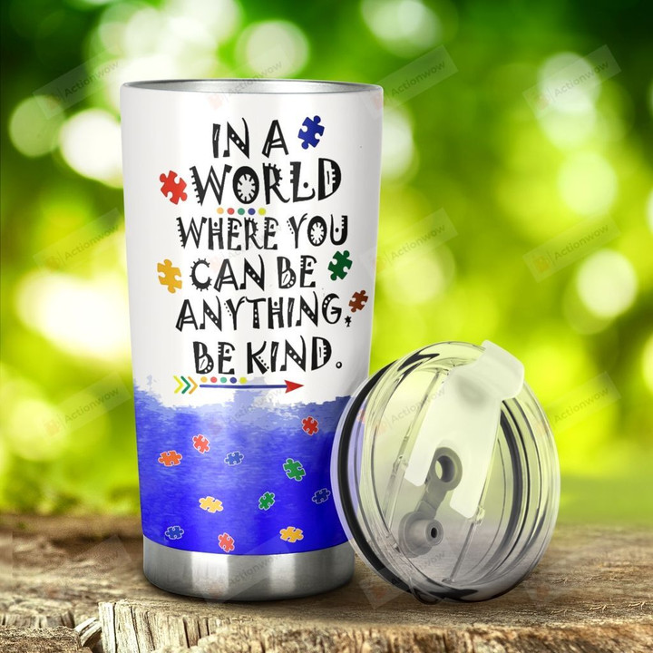 Autism Love Needs No Words Stainless Steel Tumbler, Tumbler Cups For Coffee/Tea, Great Customized Gifts For Birthday Christmas Thanksgiving