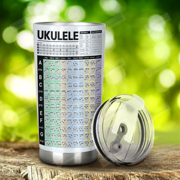 Ukulele Uke Love Stainless Steel Tumbler, Tumbler Cups For Coffee/Tea, Great Customized Gifts For Birthday Christmas Thanksgiving