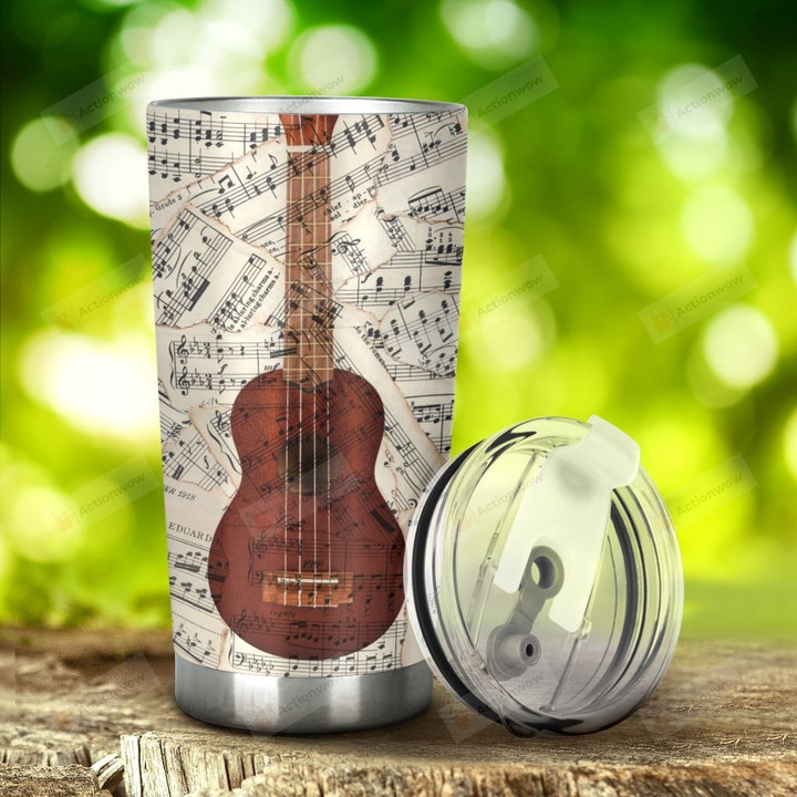 Ukulele Music Is My Life Stainless Steel Tumbler, Tumbler Cups For Coffee/Tea, Great Customized Gifts For Birthday Christmas Thanksgiving