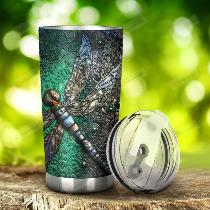 Dragonfly Queen Stainless Steel Tumbler, Tumbler Cups For Coffee/Tea, Great Customized Gifts For Birthday Christmas Thanksgiving