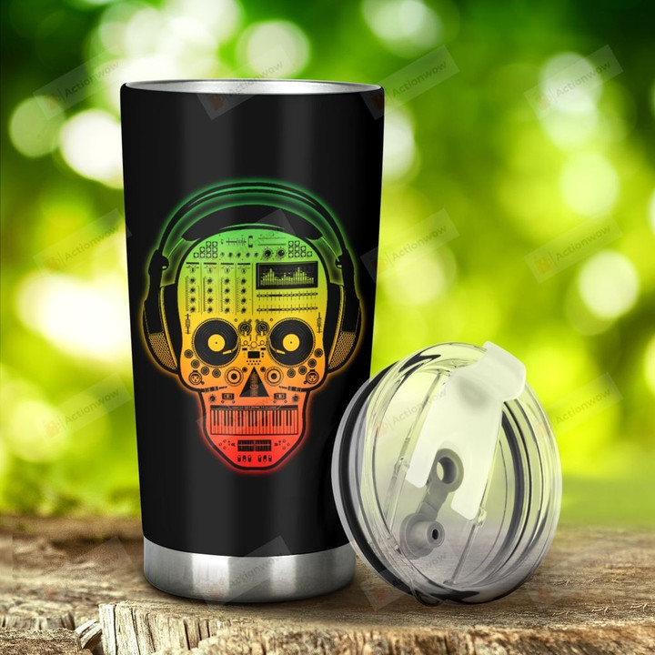 Skull Music Is My Sport Stainless Steel Tumbler, Tumbler Cups For Coffee/Tea, Great Customized Gifts For Birthday Christmas Thanksgiving