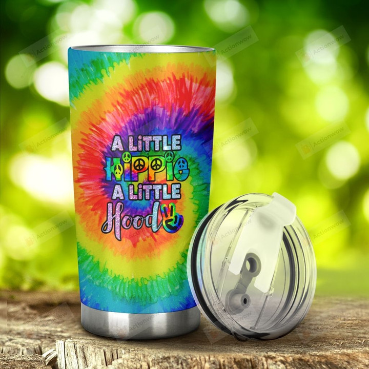 Colorful A Little Hippie A Little Hood Stainless Steel Tumbler, Tumbler Cups For Coffee/Tea, Great Customized Gifts For Birthday Christmas Thanksgiving