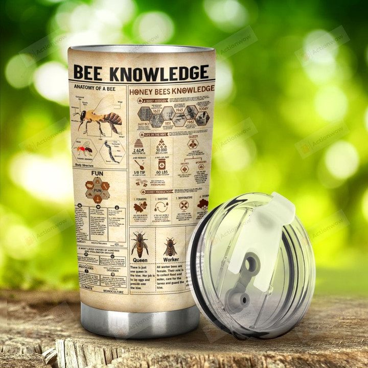 Bee Knowledge Stainless Steel Tumbler, Tumbler Cups For Coffee/Tea, Great Customized Gifts For Birthday Christmas Thanksgiving