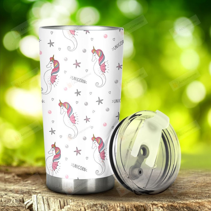 Unicorn White Tumbler Stainless Steel Tumbler, Tumbler Cups For Coffee/Tea, Great Customized Gifts For Birthday Christmas Thanksgiving