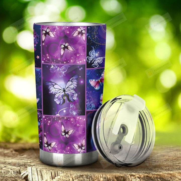 Beautiful Butterfly Stainless Steel Tumbler, Tumbler Cups For Coffee/Tea, Great Customized Gifts For Birthday Christmas Thanksgiving