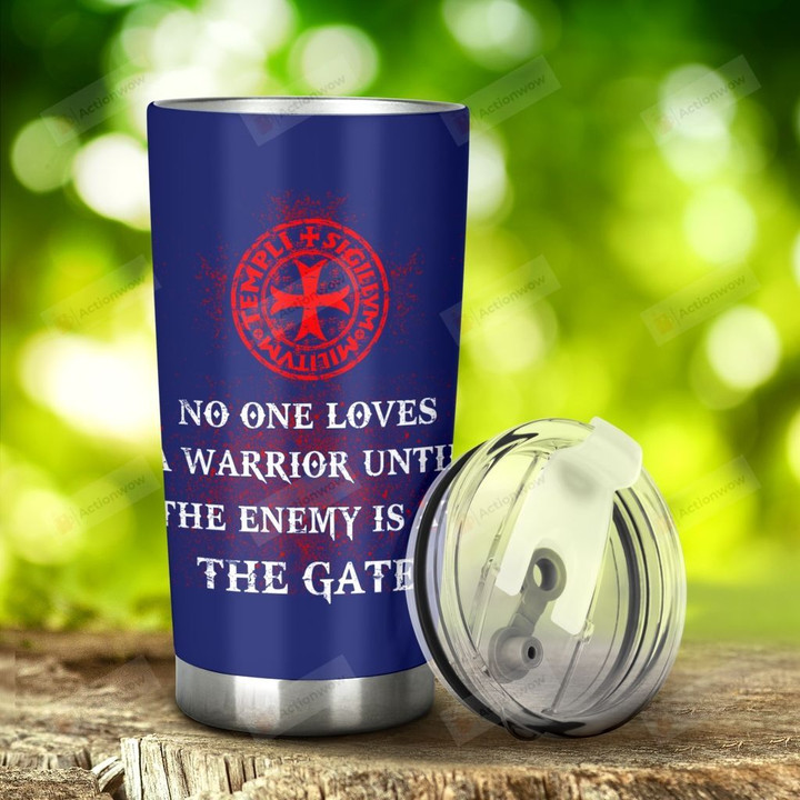 Knight Templar The Enemy Is At The Gate Stainless Steel Tumbler, Tumbler Cups For Coffee/Tea, Great Customized Gifts For Birthday Christmas Thanksgiving