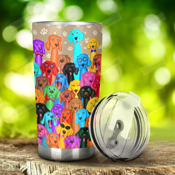 Multicolor Weimaraner Dog Stainless Steel Tumbler, Tumbler Cups For Coffee/Tea, Great Customized Gifts For Birthday Christmas Thanksgiving