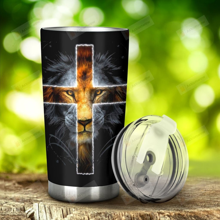 Lion And Jesus Stainless Steel Tumbler, Tumbler Cups For Coffee/Tea, Great Customized Gifts For Birthday Christmas Thanksgiving
