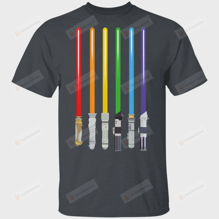 LGBT Flag Light Swords Gay Pride Sword Gift Shirts Unisex T-Shirt For Men Women Great Customized Gifts For Birthday Christmas Thanksgiving