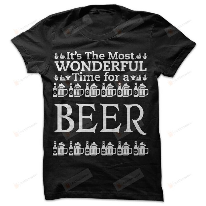 Beer Lovers Unisex T-Shirt Christmas Holidays Parties Gifts Funny X-Mas Shirt