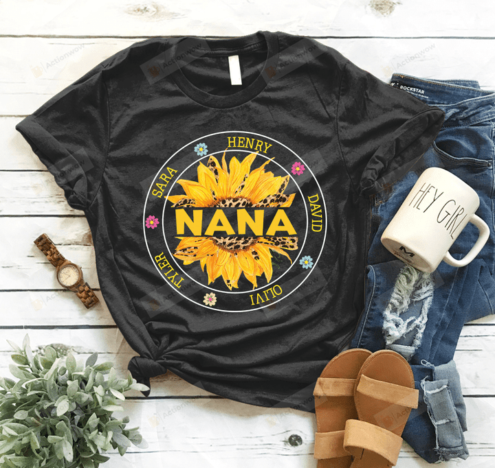 Personalized Sunflower To Nana Unisex T-shirt For Mom, Dad, Women’s Day, Mother’s Day, Birthday, Anniversary