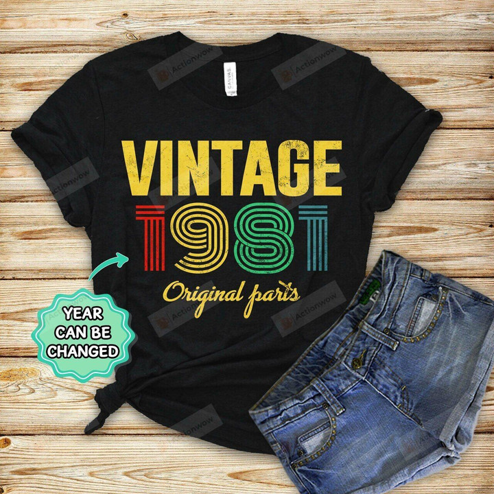 Personalized Vintage Style Original Parts Gifts T-Shirt Short-Sleeves Tshirt Great Customized Gifts For Birthday Christmas Thanksgiving