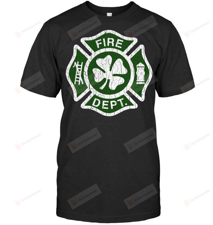 Irish Firefighter T-Shirt, Irish Shamrock Fire Dept T-Shirt & Hoodie, St Patrick's Day Holidays Birthday Job Appreciation Gifts For Firefighter, Lucky Irish Blessings Gifts