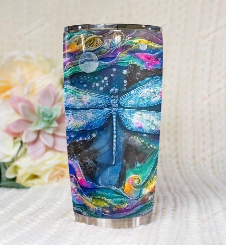 Colorful Watercolor Dragonfly Tumbler Gifts For Dragonfly Lovers On Birthday Christmas Thanksgiving 20 Oz Sports Bottle Stainless Steel Vacuum Insulated Tumbler