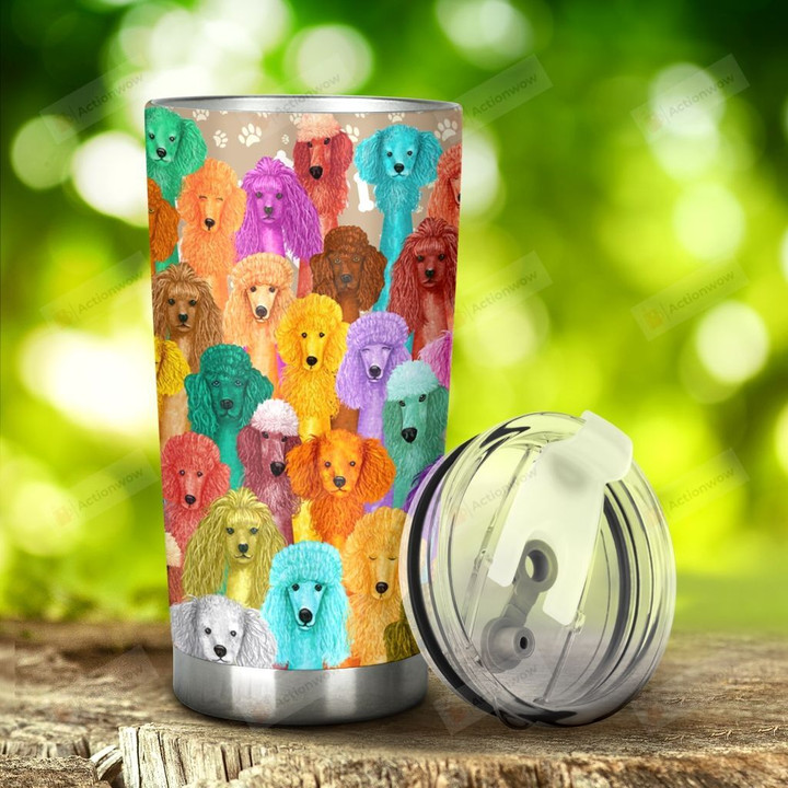 Multicolor Poodle Dogs Tumbler Stainless Steel Tumbler, Tumbler Cups For Coffee/Tea, Great Customized Gifts For Birthday Christmas Thanksgiving, Anniversary