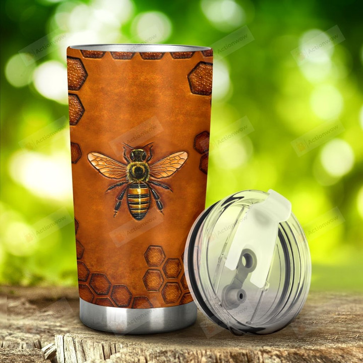 Bee Tumbler Stainless Steel Tumbler, Tumbler Cups For Coffee/Tea, Great Customized Gifts For Birthday Christmas Thanksgiving, Anniversary