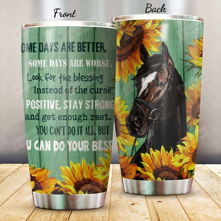 Vintage Horse And Sunflowers Tumbler Some Days Are Better Tumbler Gifts For Best Gifts For Horse Lovers, Sunflower Lovers 20 Oz Sports Bottle Stainless Steel Vacuum Insulated Tumbler