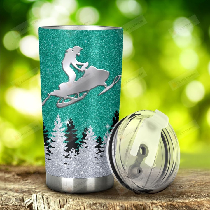 Snowmobile I'M Just A Girl Who Loves Snowmobiling Tumbler Stainless Steel Tumbler, Tumbler Cups For Coffee/Tea, Great Customized Gifts For Birthday Christmas Anniversary