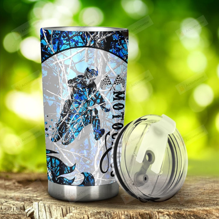 Motocross Hydrographic Tribal Tattoo Tumbler Tumbler Stainless Steel Tumbler, Tumbler Cups For Coffee/Tea, Great Customized Gifts For Birthday Christmas Anniversary