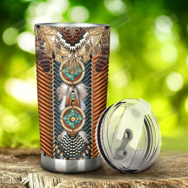 Native American Pattern Tumbler Stainless Steel Tumbler, Tumbler Cups For Coffee/Tea, Great Customized Gifts For Birthday Christmas Anniversary