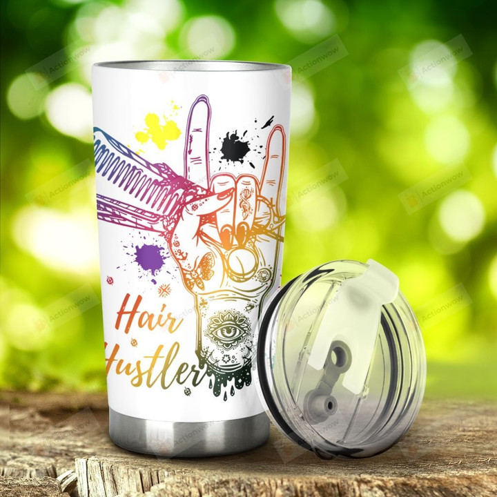 Hair Hustler Watercolor Tumbler Stainless Steel Tumbler, Tumbler Cups For Coffee/Tea, Great Customized Gifts For Birthday Christmas Anniversary