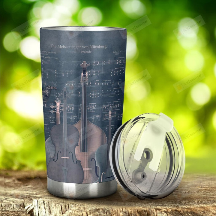 Violin Stainless Steel Tumbler, Tumbler Cups For Coffee/Tea, Great Customized Gifts For Birthday Christmas Thanksgiving, Anniversary